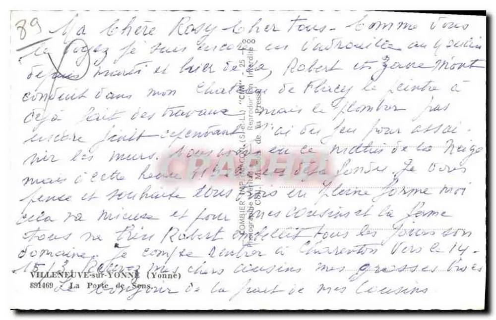 La Porte de Sens — Ville Neuve-sur-Yonne — Verlag Cim - Rückseite