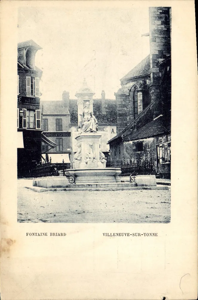 Briard-Brunnen — Villeneuve-sur-Yonne — Verlag Briard Fountain - Vorderseite