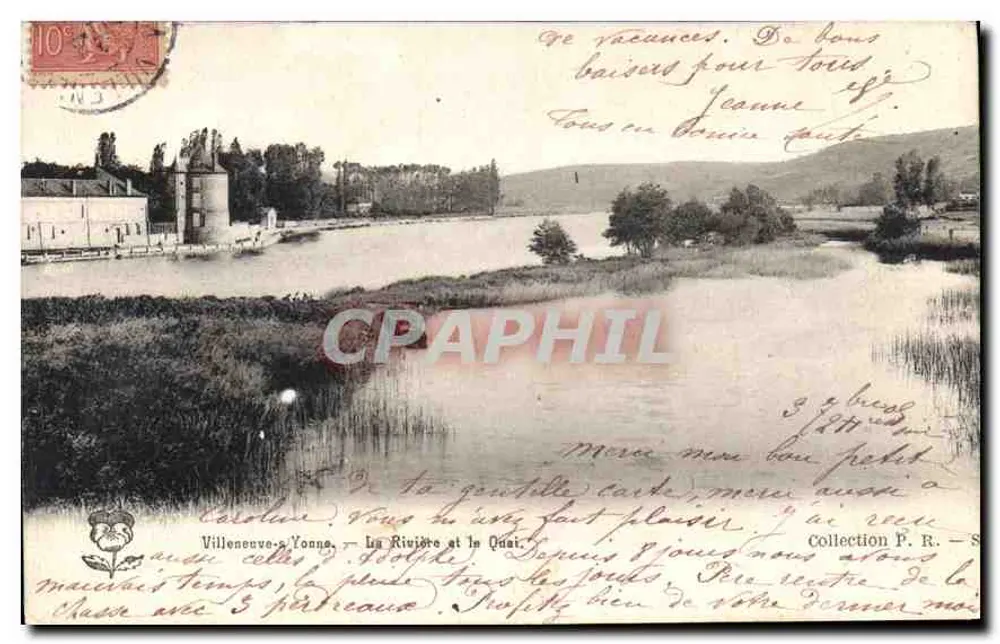 Villeneuve-lès-Yonne — Die Fluss und der Kai — Unbekannter Verleger, Seriennummer nicht sichtbar - Vorderseite
