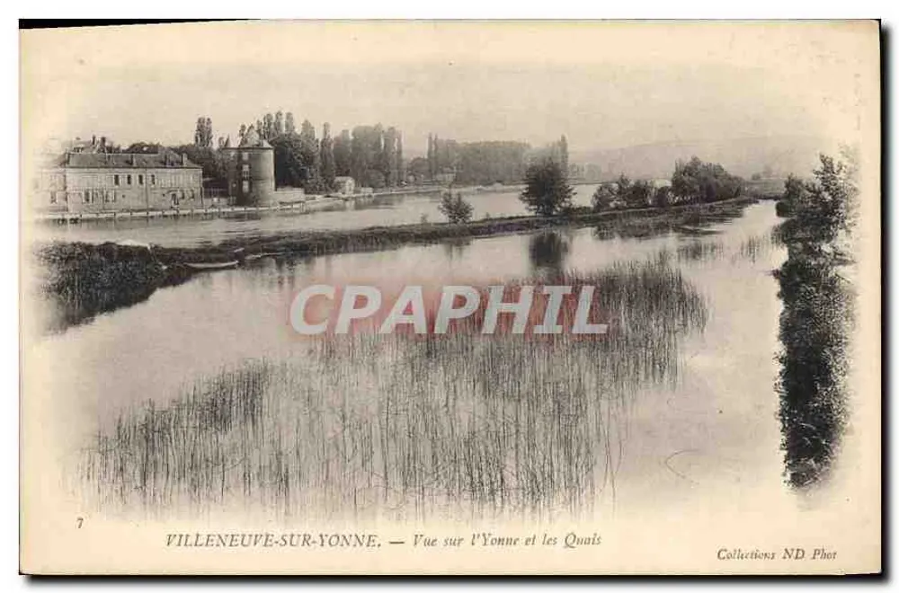 Villeneuve-sur-Yonne — Ansicht des Flusses Yonne und der Ufer — Collections ND Phot - Vorderseite
