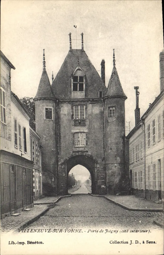 Villeneuve-sur-Yonne — Tor von Joigny (Innenseite) — Lib.-imp. Bénéton - Vorderseite