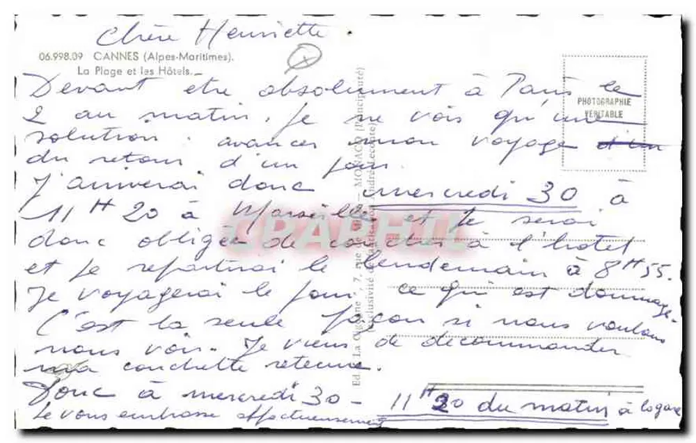 Cannes — Strand und Hotels — La Cigogne - Rückseite