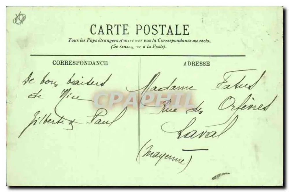 Nice — Jardin Public. Montée de la Cascade — LL. Éditeur LL. - Verso