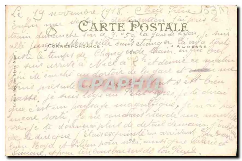 NICE — Rauba Capeu — Terrasse du Soleil und Mont-Boron — B.F. — n°114 - Rückseite
