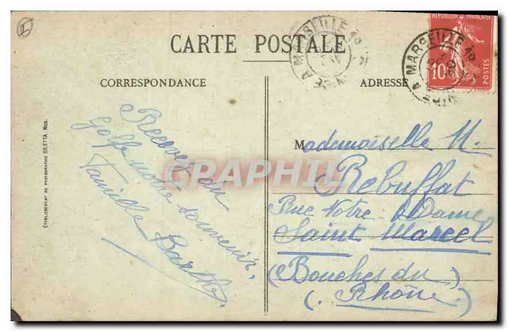 Cannes - Eingang zum Casino und die Promenade — Giletta-Ausgabe, Nr. 487 - Rückseite