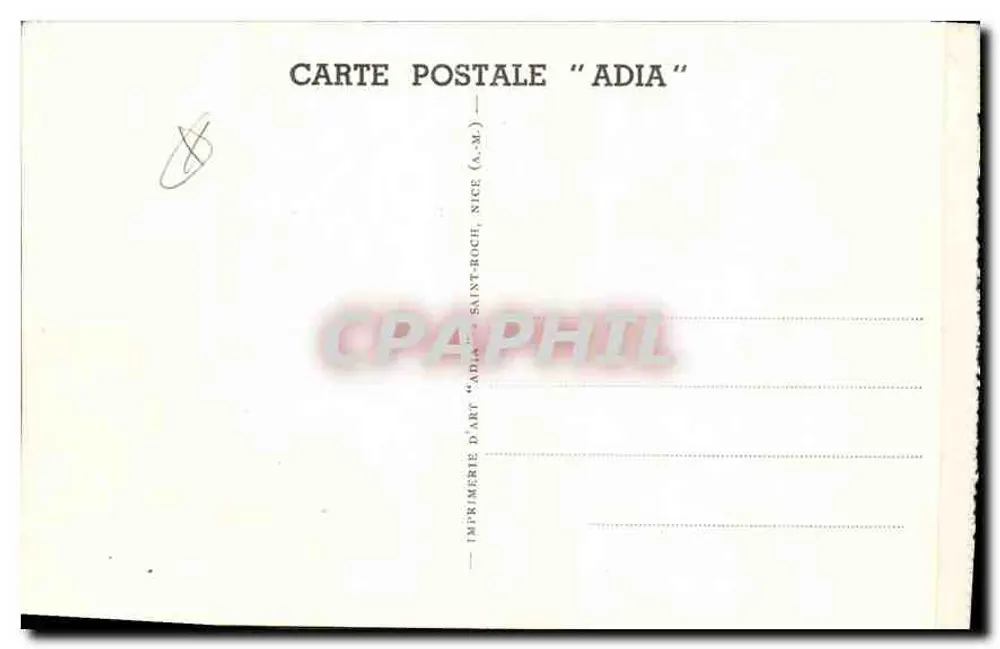 Menton — O Jardim Público — Impressora ADIA, Nice - Verso
