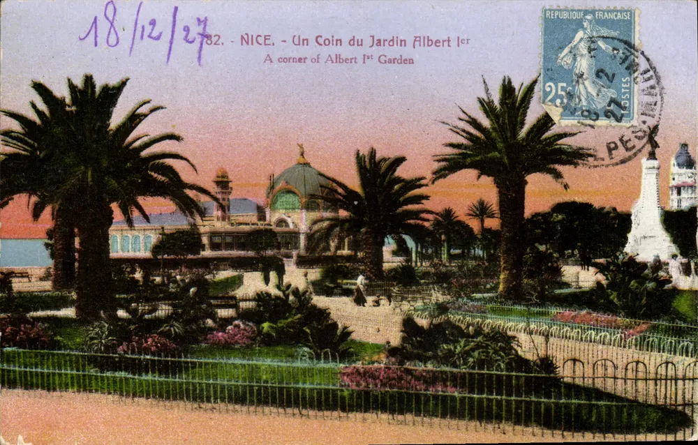 Nizza - Un Angolo del Giardino Albert I — Editore Giletta, N° 82 - Recto