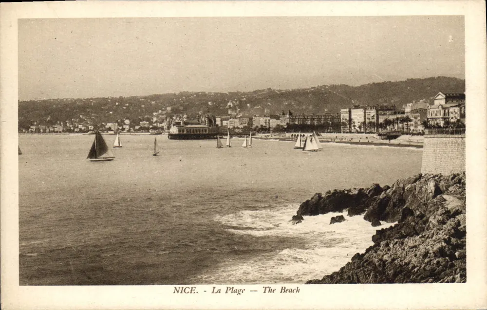 Nice — Plaża — The Beach — J. Gilletta et Cie, Nice - Awers