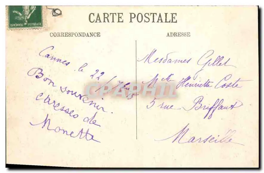 CANNES — O Monumento de Edouard VII — LL. - Verso
