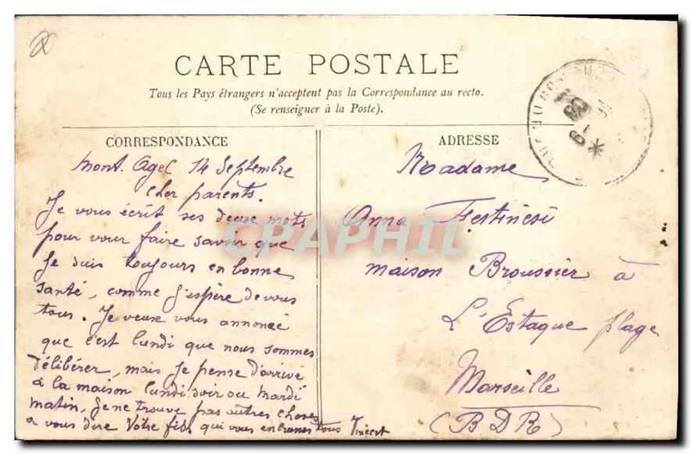 Cannes — Das Hotel Continental und die Riou-Brücke — LL, Nr. 597 - Rückseite
