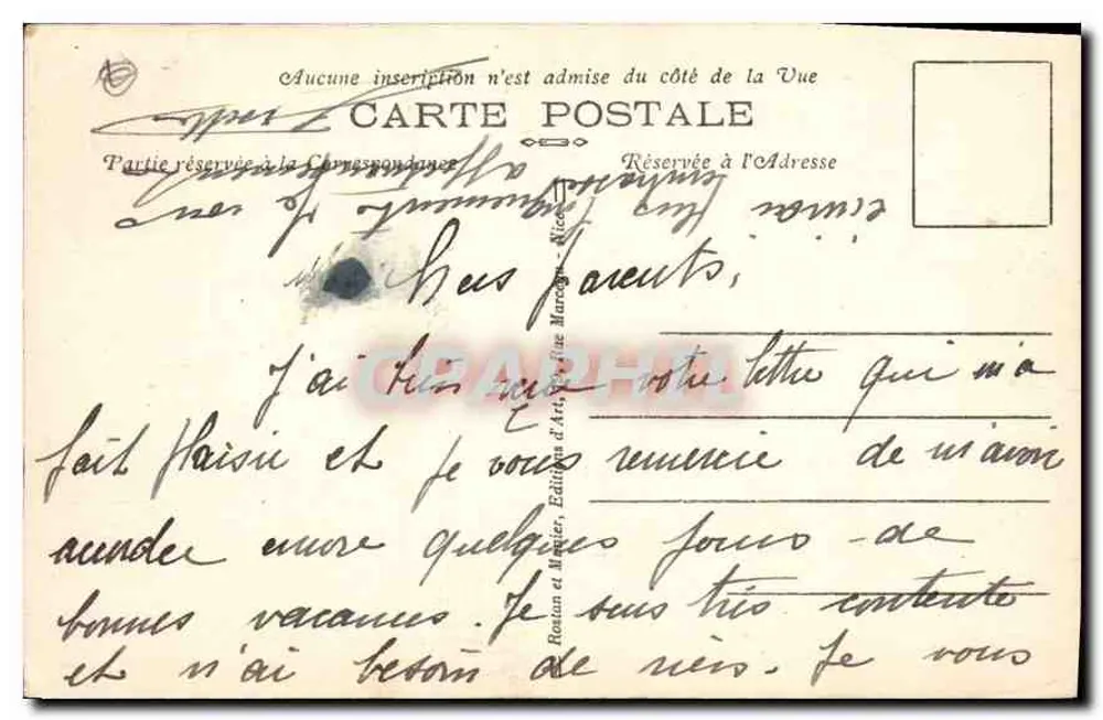 A Costa do Azul — Jardim Florido — Editor: Batan e Maître, n° 133 - Verso