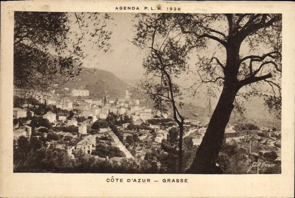 Costa do Azul — Grasse — Agenda P.L.M. 1928 — C.L.K. Bursin - Frente
