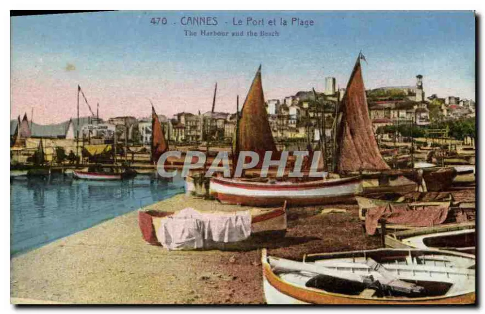 CANNES - O Porto e a Praia — editor J.J. GILLETТА e C. - Nice - Frente