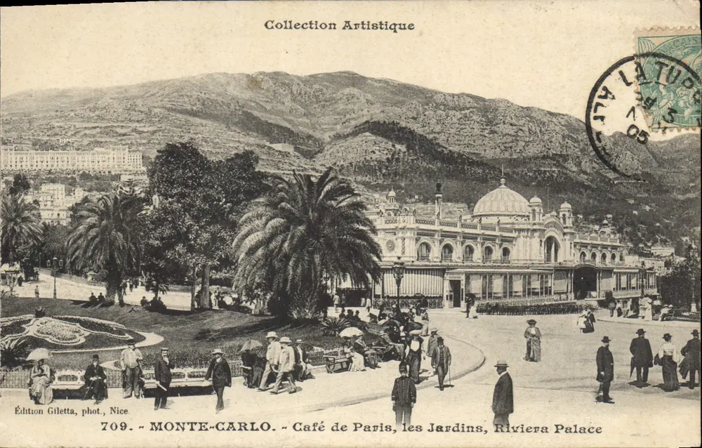 Monte-Carlo — Café de Paris, die Gärten, Riviera Palace — Edition Giletta, Foto., Nice, Nr. 709 - Vorderseite