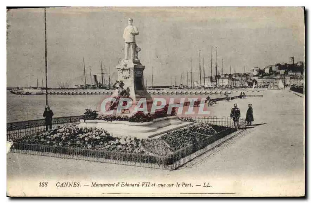 CANNES — Denkmal von Edward VII und Blick auf den Hafen — LL. n°188 - Vorderseite