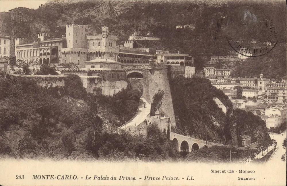 Monte-Carlo - Ansicht des Prinzenpalastes - Prinzenpalast - Sinet et Cie - Monaco - LL - n°243 - Vorderseite