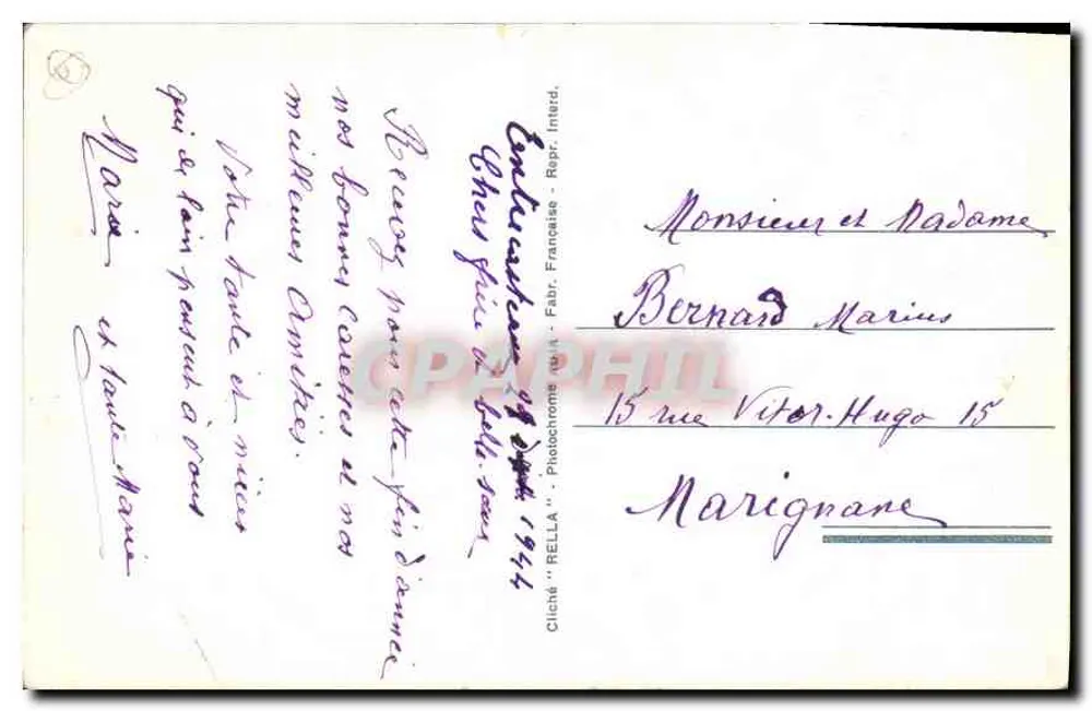 Monte-Carlo - Vista geral e o Cap Martin — série 852, editor Rella - Verso