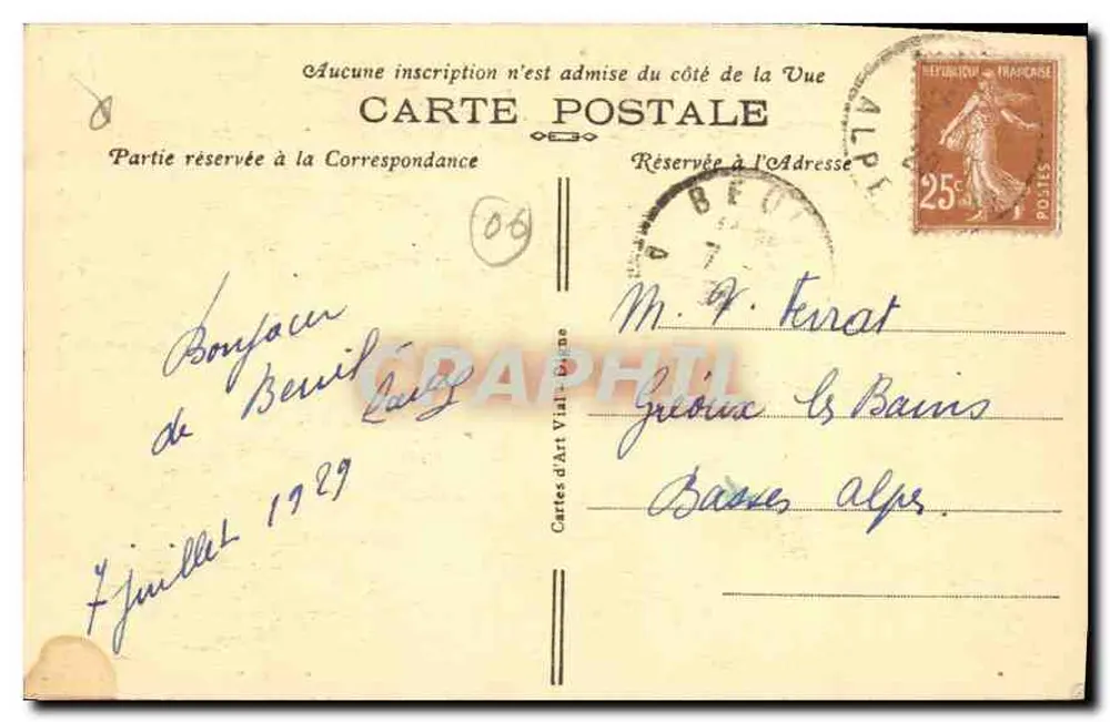 Beuil (A.-M.) — Gorges do Cians - Os Túneis — Edit. Reybaud - Verso