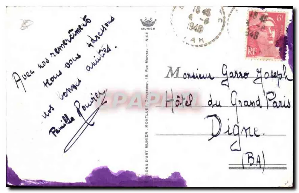 Monte-Carlo — O Casino — Éditions D'Art Munier, n°49 - Verso