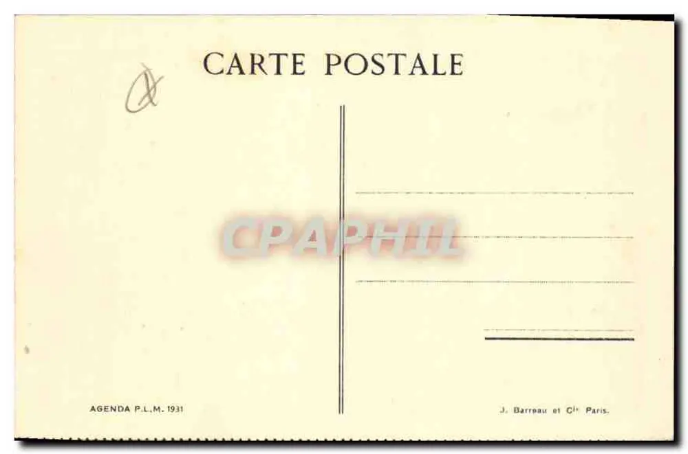 Costa do Azul — L'Esterel — Agenda P.L.M. 1931 - Verso