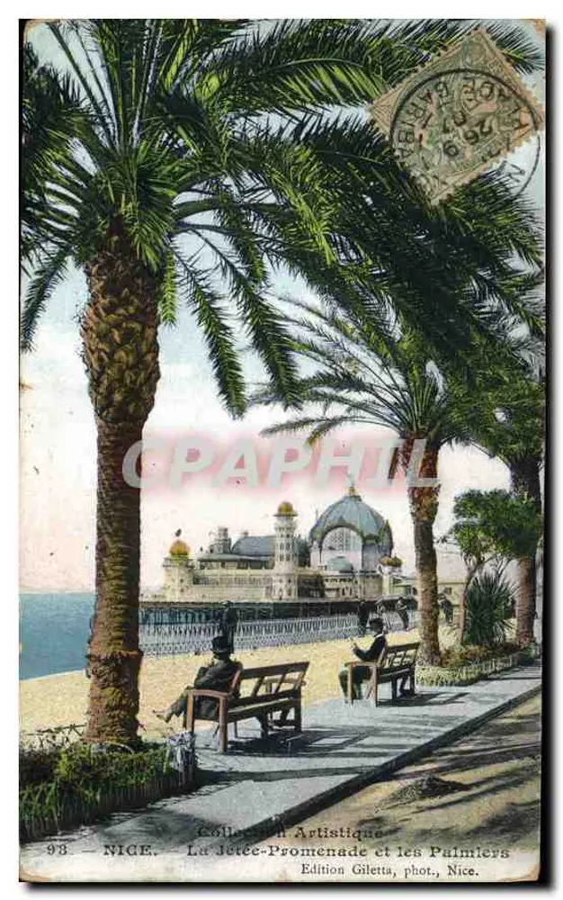 Nizza — La Jetée-Promenade e i Palmeti — Edizione Giletta, fot., Nizza, n°93 - Recto