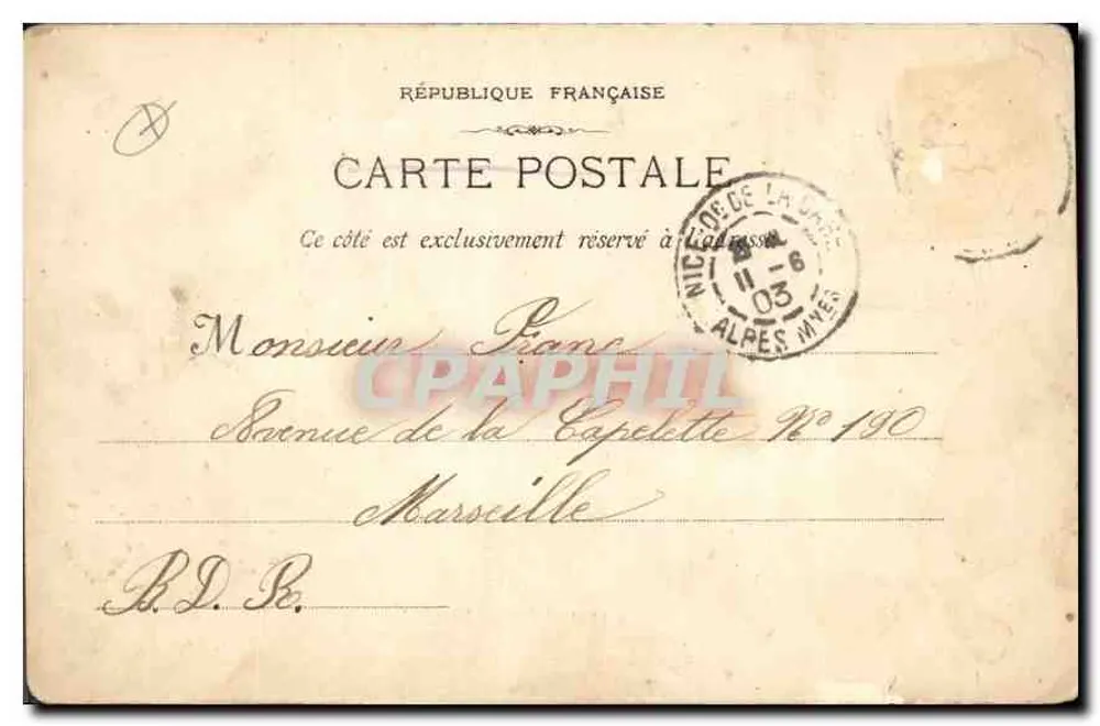 Nice - Visão do Porto — Fototipia E. Lâgoua — Marseille, n°1031 - Verso
