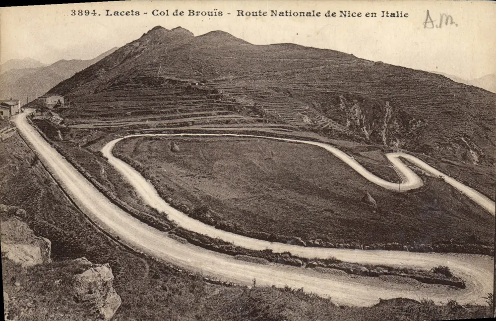 Schlaufen - Col de Brouïs - Nationale Straße von Nizza nach Italien — Verlag Giletti, Nr. 3894 - Vorderseite