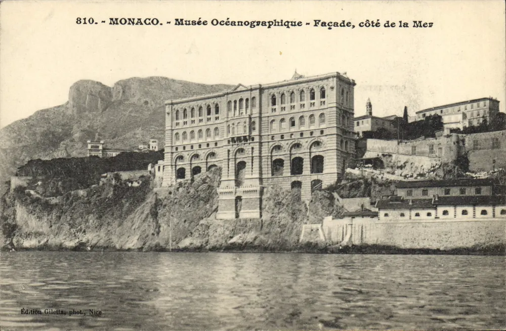 Mônaco - Museu Oceanoográfico - Fachada, lado do Mar — Edição Gilotta, fot. Nice, n° 810 - Frente