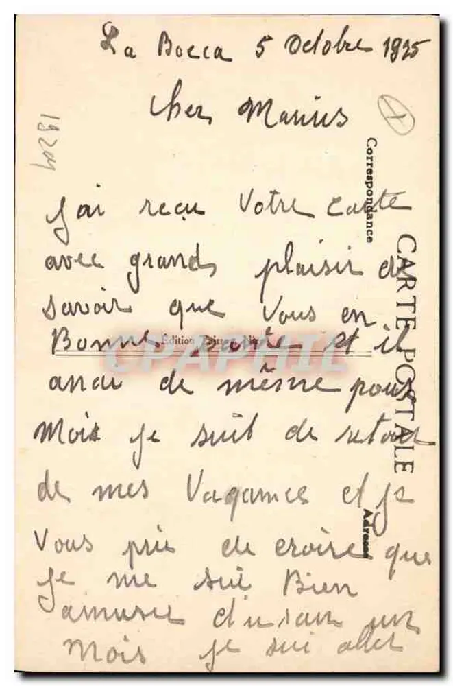 Cannes — Les Palmiers et la Plage — Édition P. Nicaise, n°13 - Rückseite