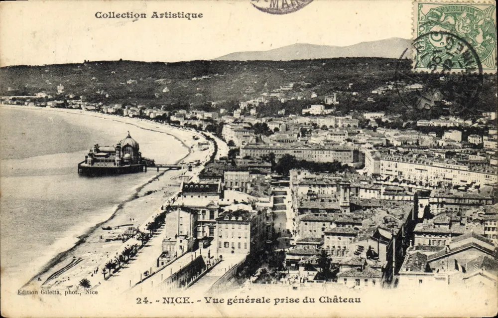 NICE — Ogólny widok z zamku — Wydawnictwo Giletta, fot., Nice, nr 24 - Awers