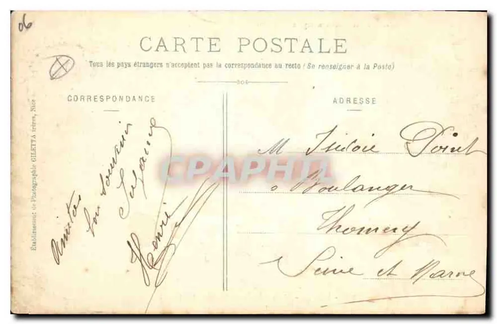 NICE — Ogólny widok z zamku — Wydawnictwo Giletta, fot., Nice, nr 24 - Rewers