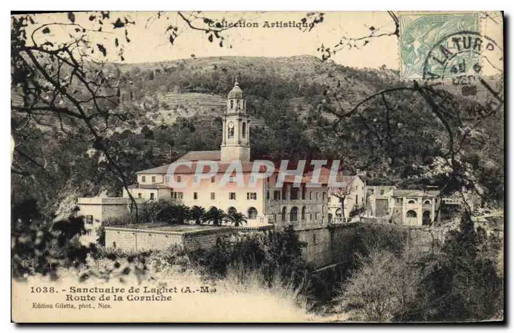 Heiligtum von Laghet (A.-M.) — Corniche Straße — Gilletta Edition, phot., Nice, Nr. 1038 - Vorderseite