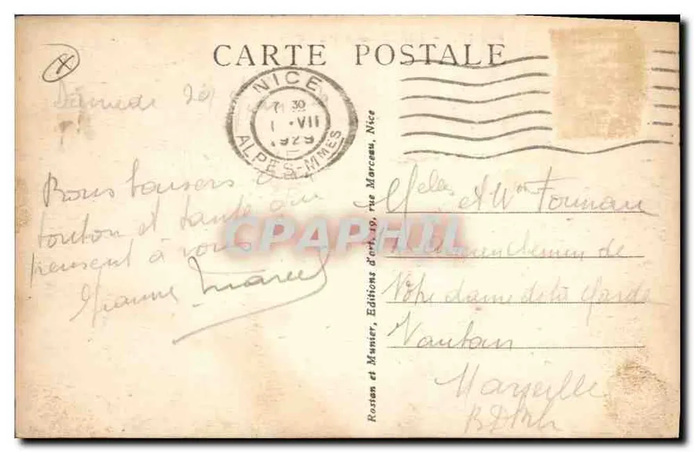 Nice — Les Ponchettes — RM - Verso
