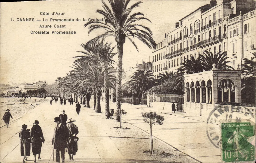 Cannes — Die Promenade der Croisette — Verlag Le Deléry, Paris - Vorderseite