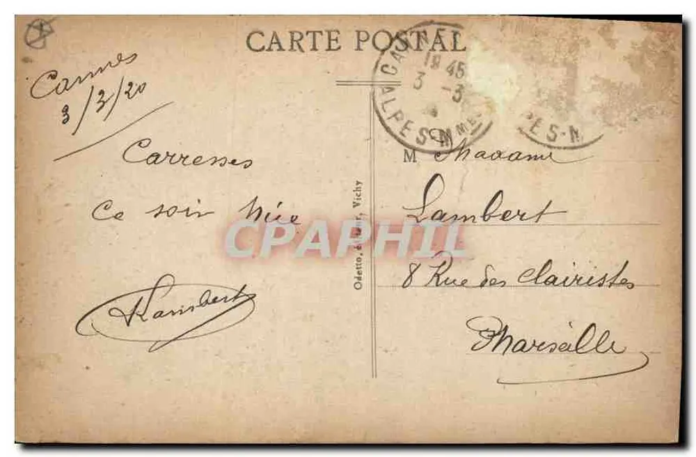 Cannes — Promenade de la Croisette und Mont Chevalier — L.O. - 9 - Rückseite