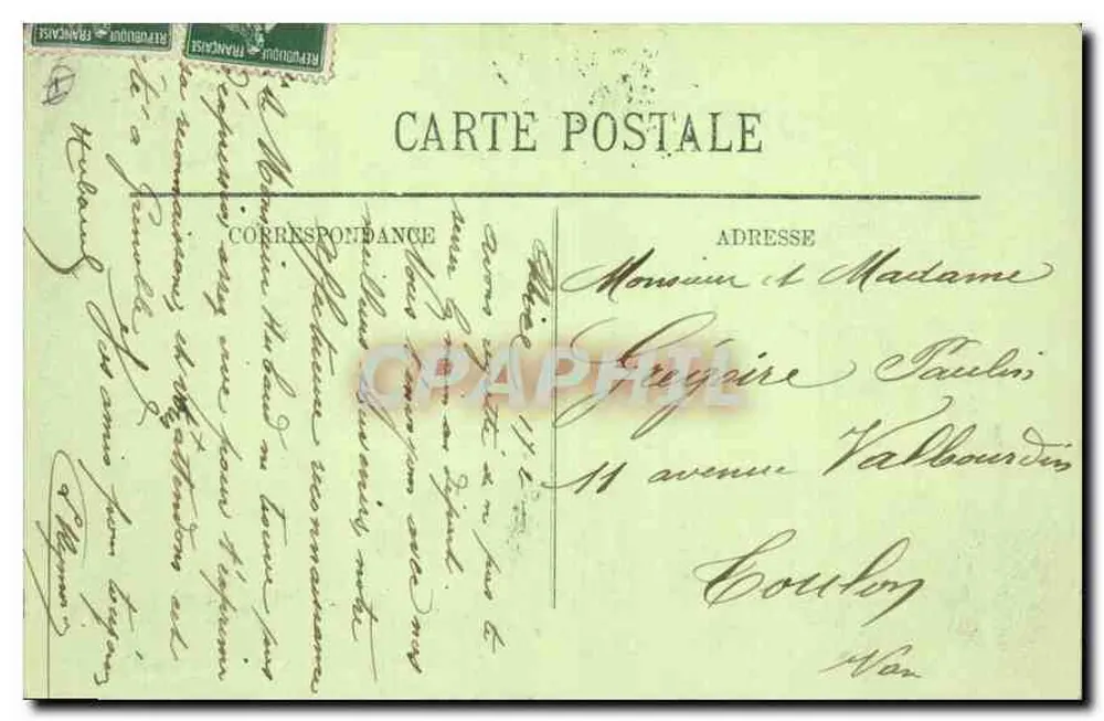 CANNES — Das Grand Hotel. Eine Gruppe Palmen. — LL - Rückseite
