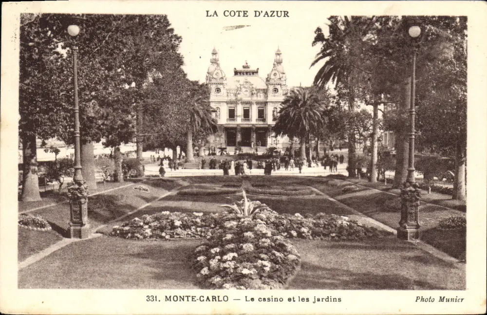 Monte-Carlo — Das Casino und die Gärten — Foto Munier, Nr. 331 - Vorderseite