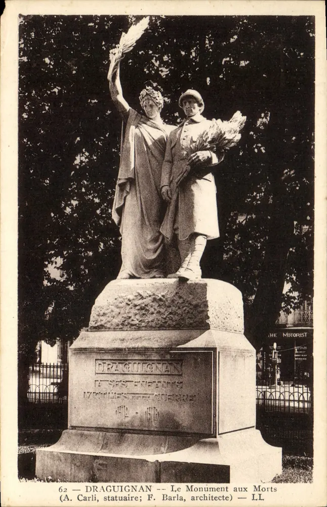 Draguignan — Monument voor de Doodsvalligen — (A. Carli, beeldhouwer; F. Barla, architect) — LL - Voorkant