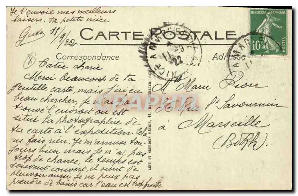 Saint-Raphaël — Rücklichtsicht des Hotels Beau-Rivage — Selecta, n°91 - Rückseite