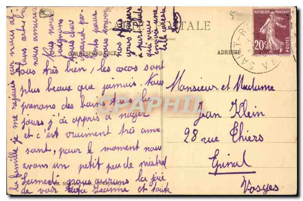 Saint-Raphaël-Valescure — Plantas de Aloe — Editor desconhecido, número de série não visível - Verso