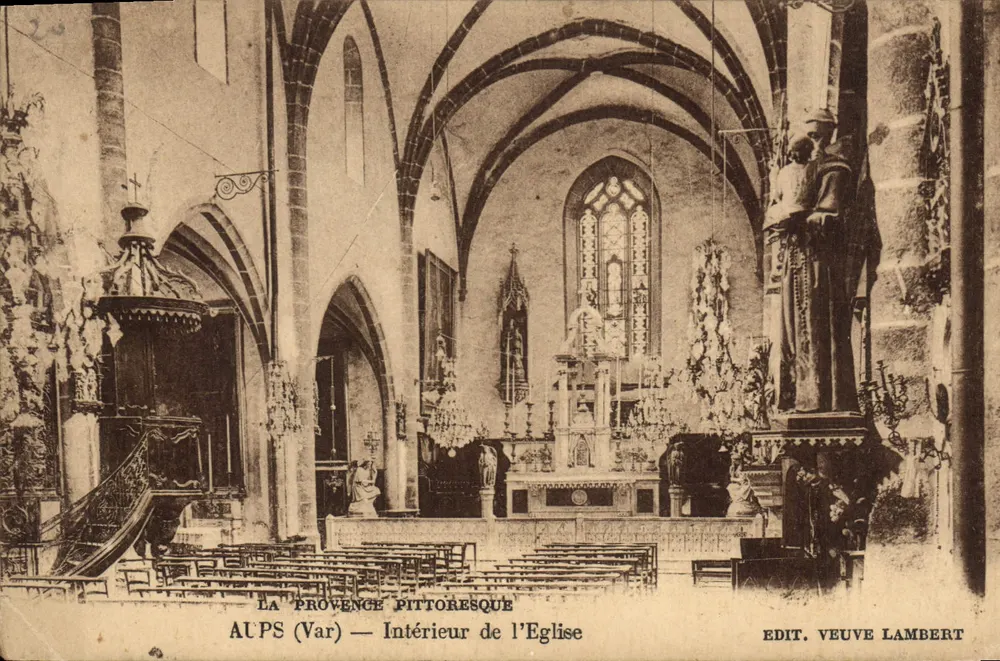 Aups (Var) — Innenansicht der Kirche — Veuve Lambert - Vorderseite