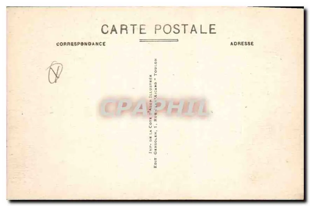 Toulon — Allgemeiner Blick — Verlag: Imprimerie de la Côte d'Azur, Toulon - Rückseite