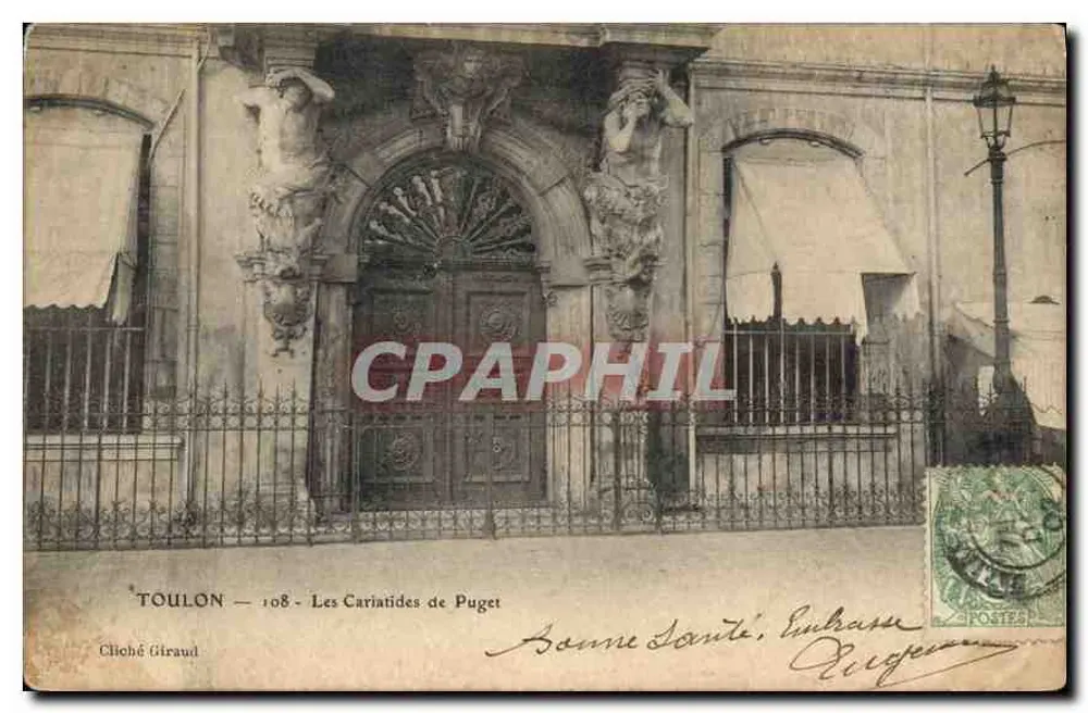 Toulon — As Cariatides de Puget — Cliché Giraud n°108 - Frente