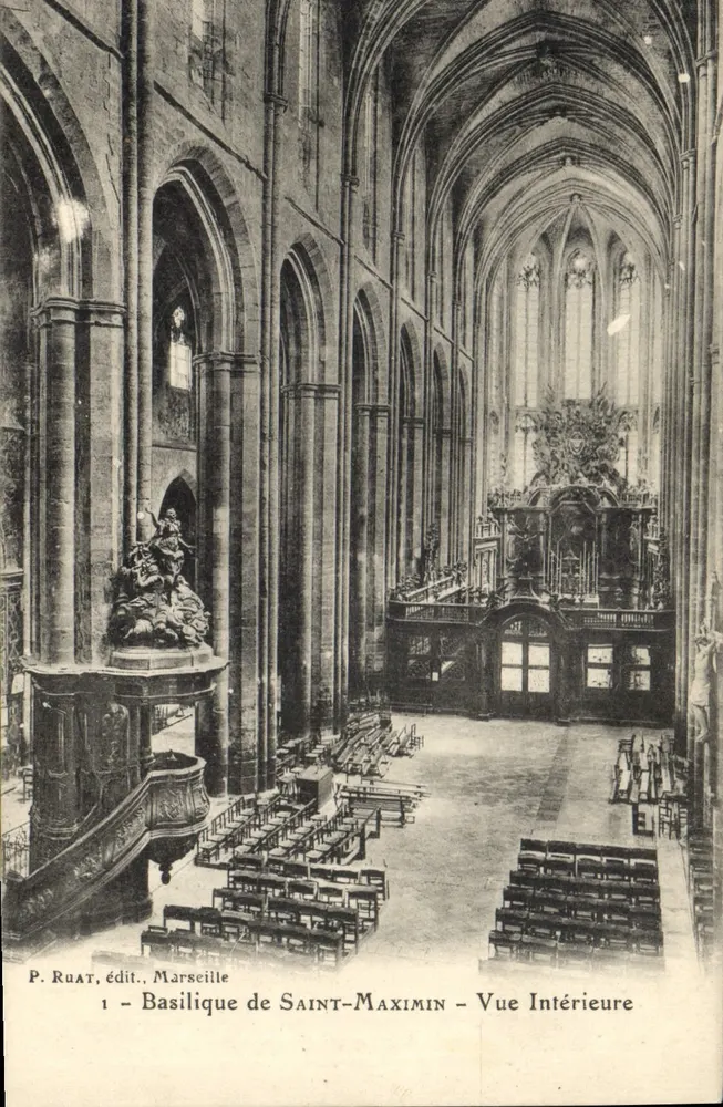 Basílica de Saint-Maximin — Vista Interna — P. Ruat, editor, Marselha - Frente