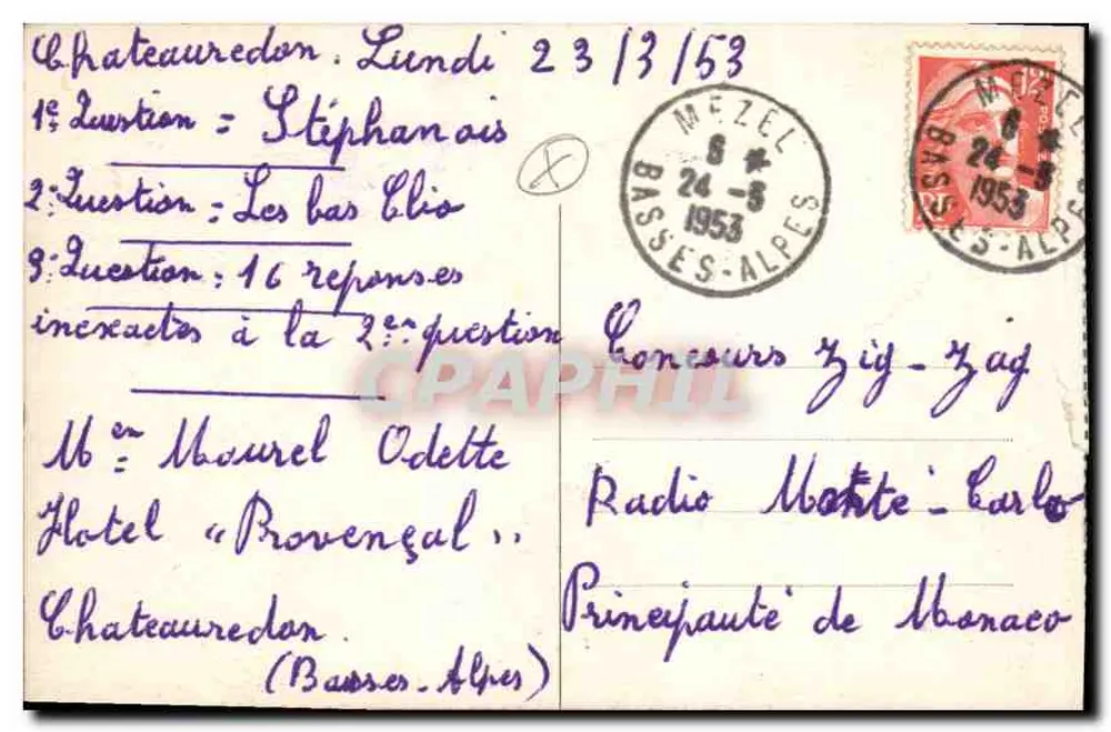 La Sainte-Baume — Subida do Santo Pilon — editor não identificado, n° 61 - Verso