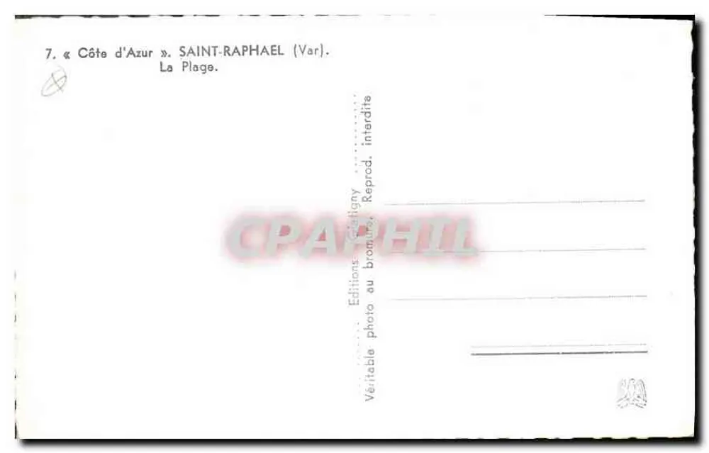 सेंट-राफाएल (वार) — प्लेज़ — कोट ड'अज़र के संस्करण - पीछे