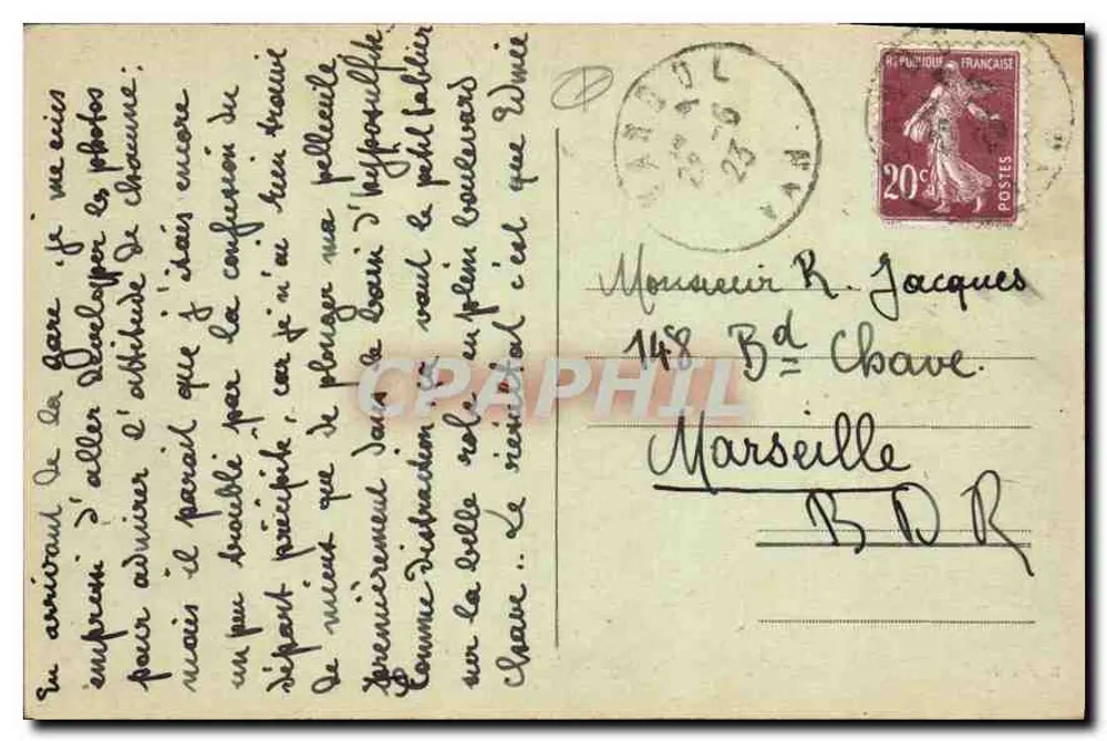 BANDOL - Boulevard Victor-Hugo — uitzicht op palmboom — Uitgave Gos n° 356 - Achterkant