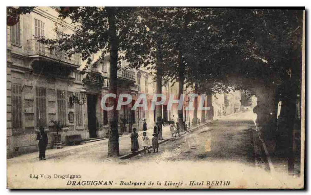 Draguignan - Boulevard della Libertà - Hotel Bertin - Recto
