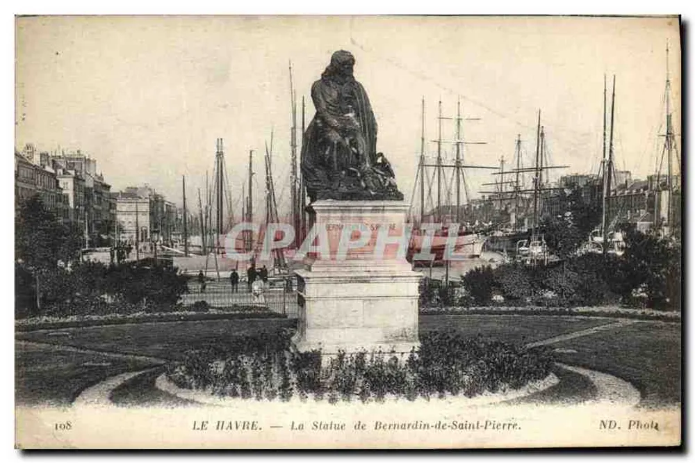 Le Havre — Die Statue von Bernardin-de-Saint-Pierre — ND. Photo - Vorderseite