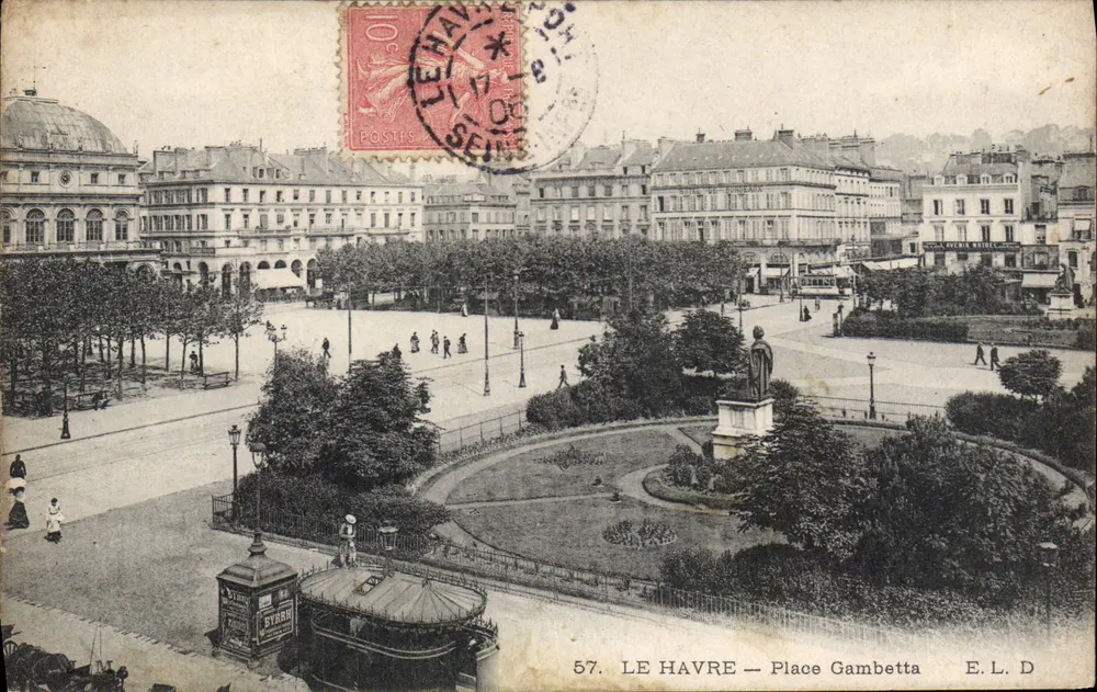 Le Havre — Praça Gambetta — E.L.D. n°57 - Frente